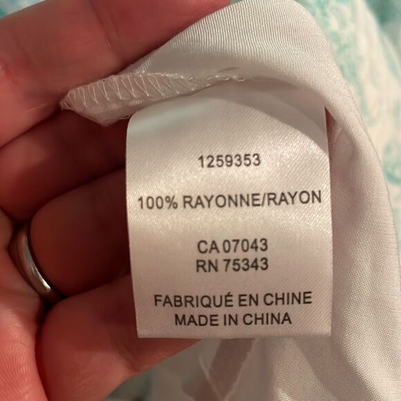 House of Harlow 1960 Green & White Paisley Mini Dress with Gold Threads - Picture 5 of 7